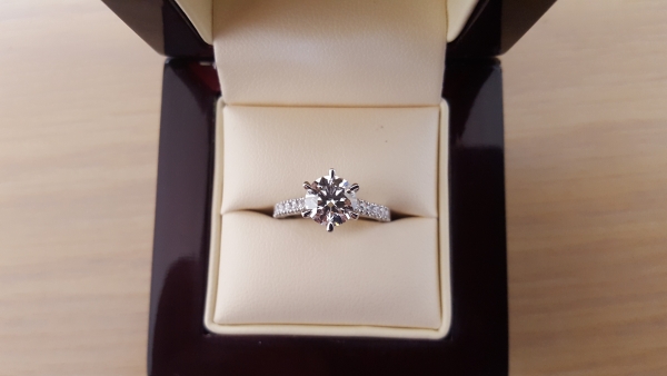 Engagement Ring: 1.52ct diamond set in platinum